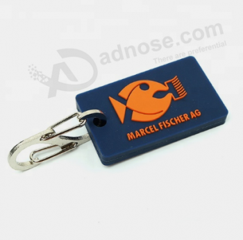 Mode porte-clés logo de la société solild couleur bonbon PVC porte-clés pour le sac