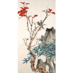 B483 Chinese Hand-painted Flower and Bird Ink Painting for Porch Background Decoration Artwork Printing