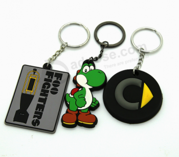 Rectangle silicone Key ring Rubber key tag for travel