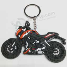 Customized logos and designs soft pvc motorcycle keychain