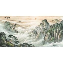 B491 Guest Greeting Pine Landscape Painting Background Wall Decoration Ink Painting for Home Decor