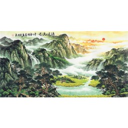 B493 landscape painting tv background decorazione murale pittura a inchiostro in vendita
