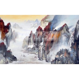 B499秋の風景の壁画の装飾インキの絵画の壁画の風景画
