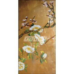 B417 Hand Painted Chinese Flower Art Porch Wall Background Decoration Ink Painting