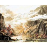 B421 Hot Sale Ink Style Mountains Landscape Print Art Painting Wall Decor Painting