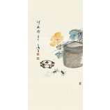 B435-2 Chinese Ink Painting of Flower Wall Decoration Painting by Qi Baishi