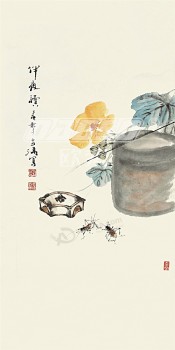 Chinesisches Tintengemälde b435-2 der Blumenwand-Dekorationsmalerei durch Qi baishi