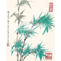 B440 Hand Painted New Chinese Style Bamboo Ink Painting Wall Background Decoration