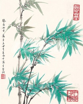 B440 handgeschilderde nieuwe chinese stijl bamboe inkt schilderij muur achtergrond decoratie