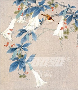 La pittura decorativa del materiale illustrativo della pittura del salone del fiore e dell'uccello del paesaggio del fiore b451