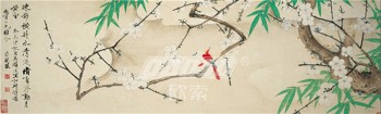 B455中国式古典花鸟墨水绘画壁画背景墙装饰