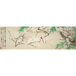 B455 estilo chinês clássica flor e tinta pássaro pintura mural fundo decoração da parede