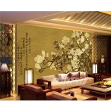 B457 Yulan Magnolia Flower Water and Ink Painting Background Wall Decoration Artwork Printing