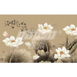 B458 Classical Lotus TV Background Decoration Water and Ink Painting