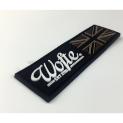 Embossed Black Silicone Clothing Tag PVC Rubber Label