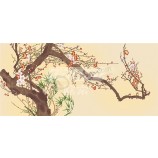 B465 decoración de la pared del fondo del estilo chino del flor del ciruelo pintado a mano