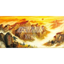 B504 Mount Tai Landscape Ink Painting Background Wall Decoration