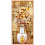 E001 yulan magnolia花瓶ポーチの壁の装飾を彫る