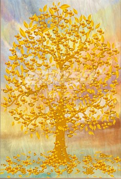 E007 Geld Baum Hintergrund dekorative Malerei Veranda Wandbild