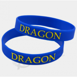 Raised logo silicone wristband custom embossed advertising bracelet