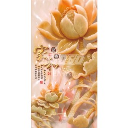 E009 impressão da arte da parede da pintura da parede da varanda de flor de lótus em relevo