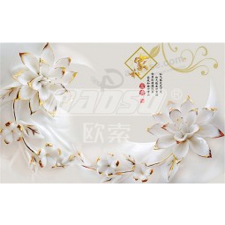 E011 Jade Carving Flowers Background Wall Decoration Mural