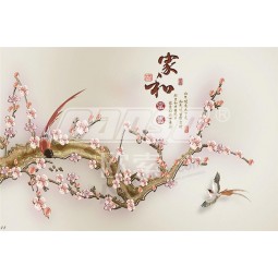 Dekorative Entblühungs-Hintergrund-Wand der e025 Hochauflösungs-Pflaumenblüten-Wand