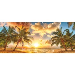 F001 Sea View Coconut Tree Super High Definition Background Wall Decoration Ink Painting