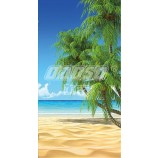 F002 alta definición playa árbol de coco porche fondo pared decoración tinta pintura