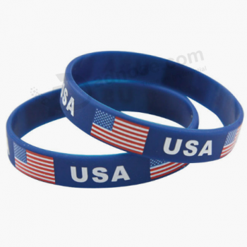 Braccialetto del silicone della bandiera degli SUA del silicone del braccialetto all'ingrosso all'ingrosso