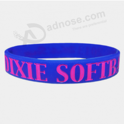 High quality rubber wrist band debossed silicone rubber bracelet