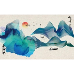 B508 Abstract Landscape Ink Painting Wall Background Decoration Mural