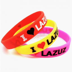 Fashion ink filled debossed custom silicone wristband