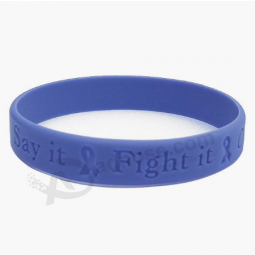 Cancer awareness debossed wristband custom silicone rubber bracelet