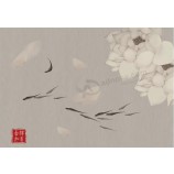 B530 Chinese Style Ink Painting Lotus Wall Art Background Decoration