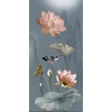 Decoração nova da parede do fundo do patamar do martinho pescatore da flor de lótus do estilo chinês b532