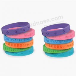 Custom logo silicone wristband embossed bracelet wholesale