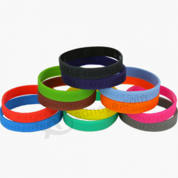 Fábrica de bracelete de silicone colorido tamanho promocional vários