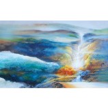 C130 abstração paisagem cachoeira paisagem fundo pintura a óleo da arte da impressão