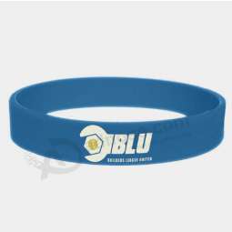Promotional cheap custom printing blue silicone wristband