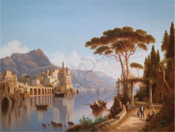 C138ヨーロッパの風景の油絵の背景の壁の装飾アートの印刷