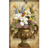 C145 florero vintage europeo y flor pintura al óleo de la pared de fondo decorativo mural