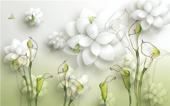F021 calla lily background illustration encre peinture décorative impression