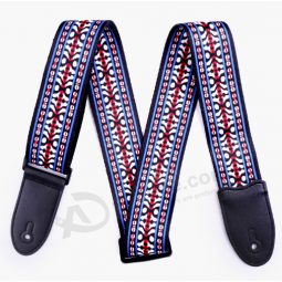 Sublimation Blue Flower Pattern Polyester Guitar Bass Strap