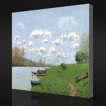 NO.F073 Alfred Sisley - The Seine at Argenteuil, 1870 Oil Painting Home Decorative Painting