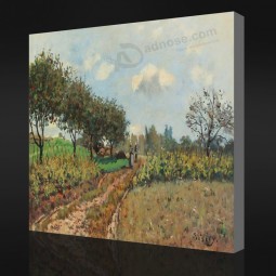 いいえ.F070アルフレッドシスレー-キャンパーニュの道路、1876年の油絵家の装飾絵画