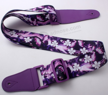 Sublimação personalizada flor impressão cinta de pescoço ukulele
