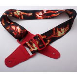 Logo personnalisé des ceintures d'épaule de sangle de cou en polyester tissé jacquard pour guitare