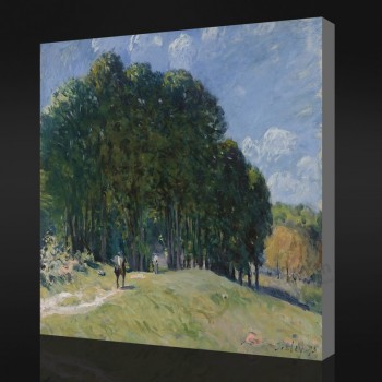 Nee.F066 alfred sisley-De ruiter aan de rand van het bos, 1875 muurschildering voor muurschildering