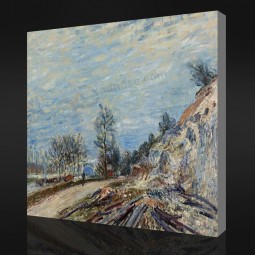 NO.F047 Alfred Sisley - On the Road of Moret, 1882 Oil Painting Background Wall Decorative Painting